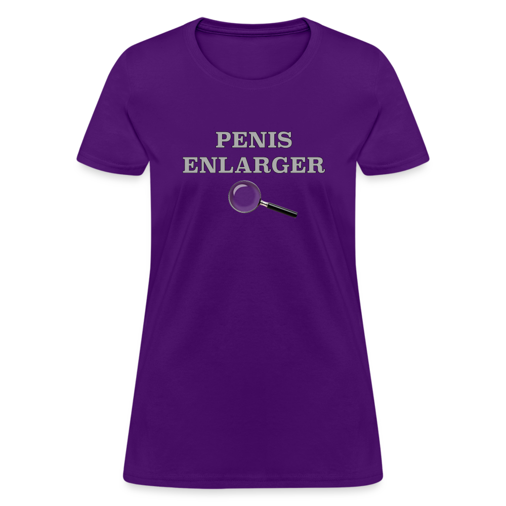 Penis Enlarger Women's T-Shirt (Funny Adult Humor) Color: purple