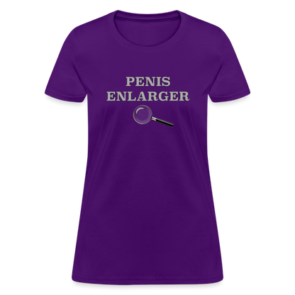 Penis Enlarger Women's T-Shirt (Funny Adult Humor) Color: purple