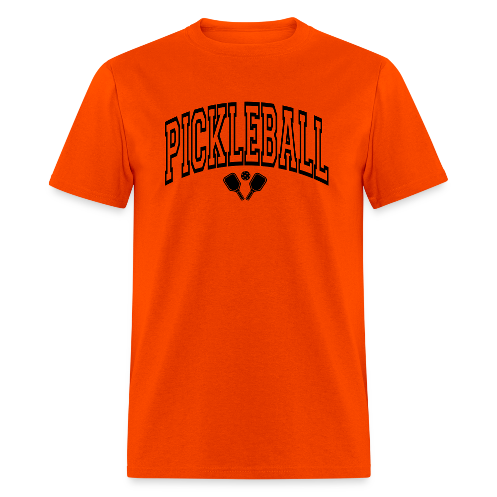 Pickleball T-Shirt (Arched Black Letters) - orange