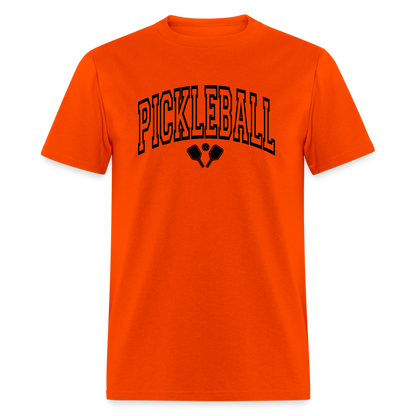 Pickleball T-Shirt (Arched Black Letters) - orange