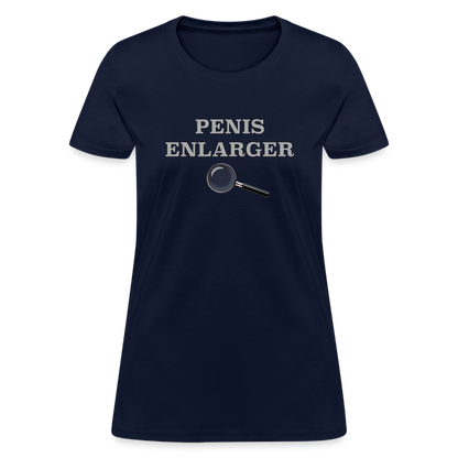 Penis Enlarger Women's T-Shirt (Funny Adult Humor) Color: navy