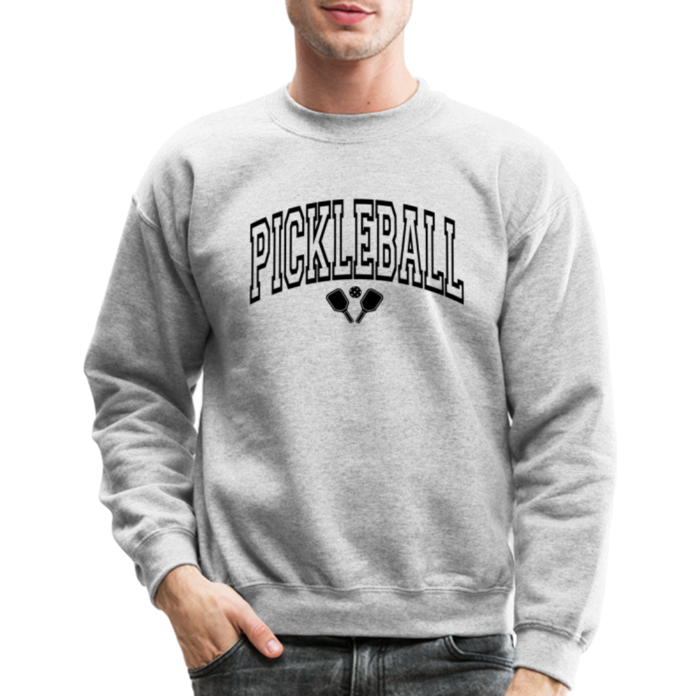 Pickleball Sweatshirt (Arched Black Letters) - heather gray