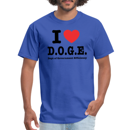 I Love D.O.G.E (I Heart Dept of Government Efficiency) T-Shirt - Color: white