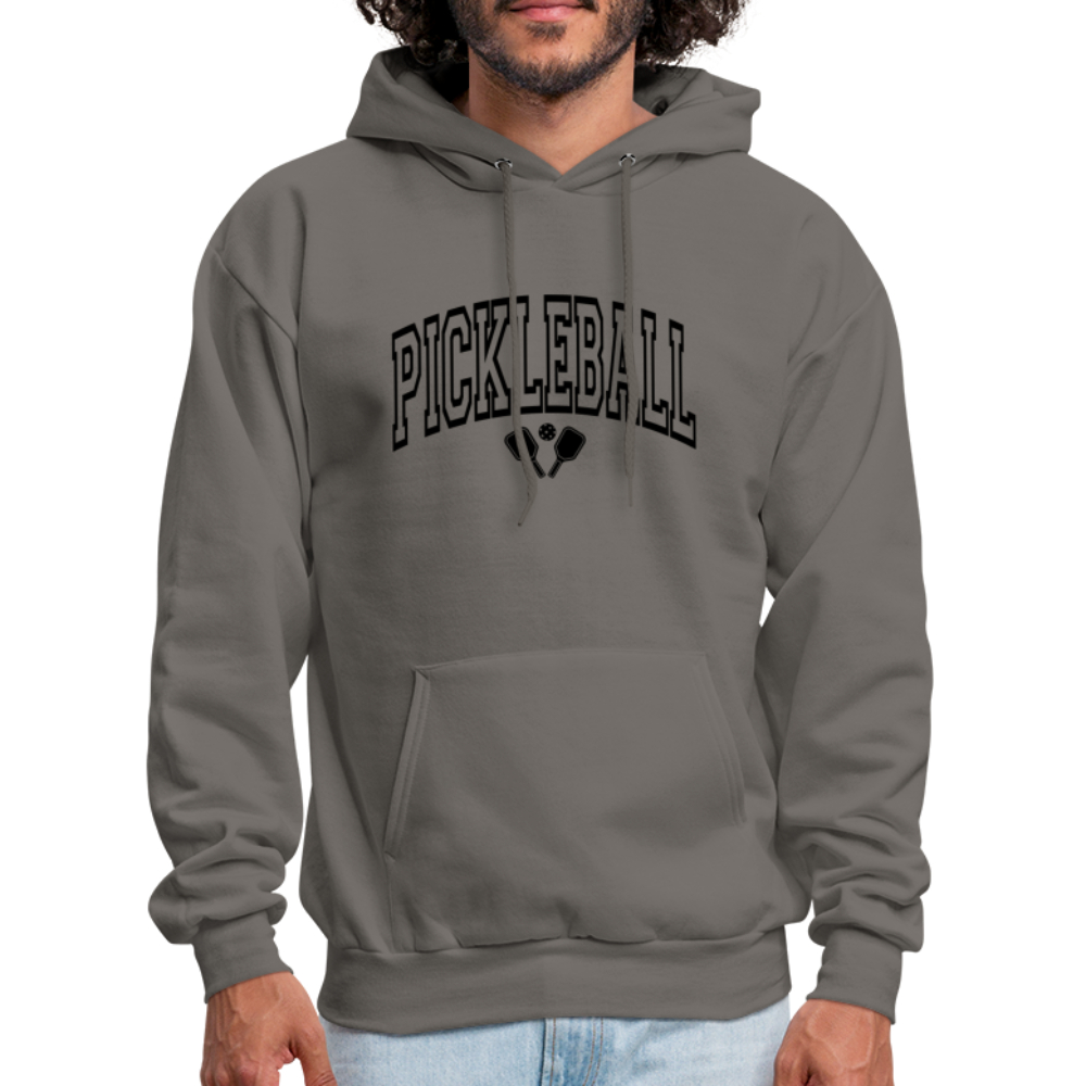 Pickleball Hoodie (Arched Black Letters) - asphalt gray