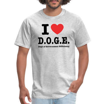 I Love D.O.G.E (I Heart Dept of Government Efficiency) T-Shirt - Color: white