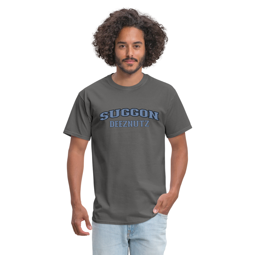 Suggon Deeznutz T-Shirt (in Blue Ball Colors - Funny Sexual Humor) Color: black