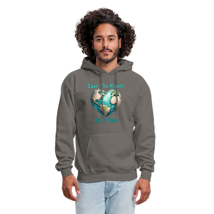 Save The Planet Hit It Raw Hoodie (Fun Environmental Awareness) Color: forest green