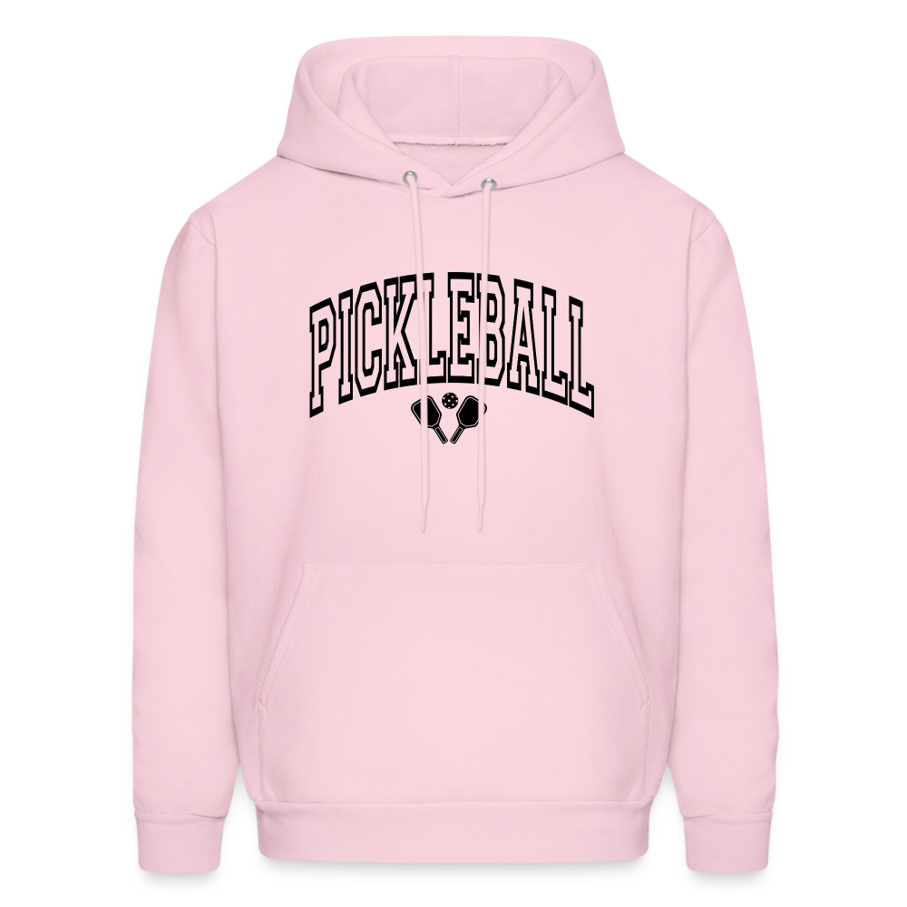 Pickleball Hoodie (Arched Black Letters) - pale pink