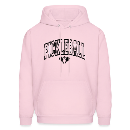 Pickleball Hoodie (Arched Black Letters) - pale pink