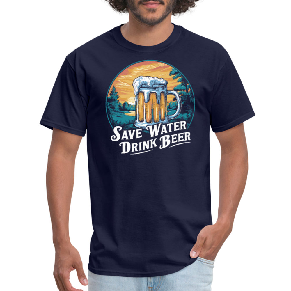 Save Water Drink Beer (Funny Beer Drinking) T-Shirt Color: black