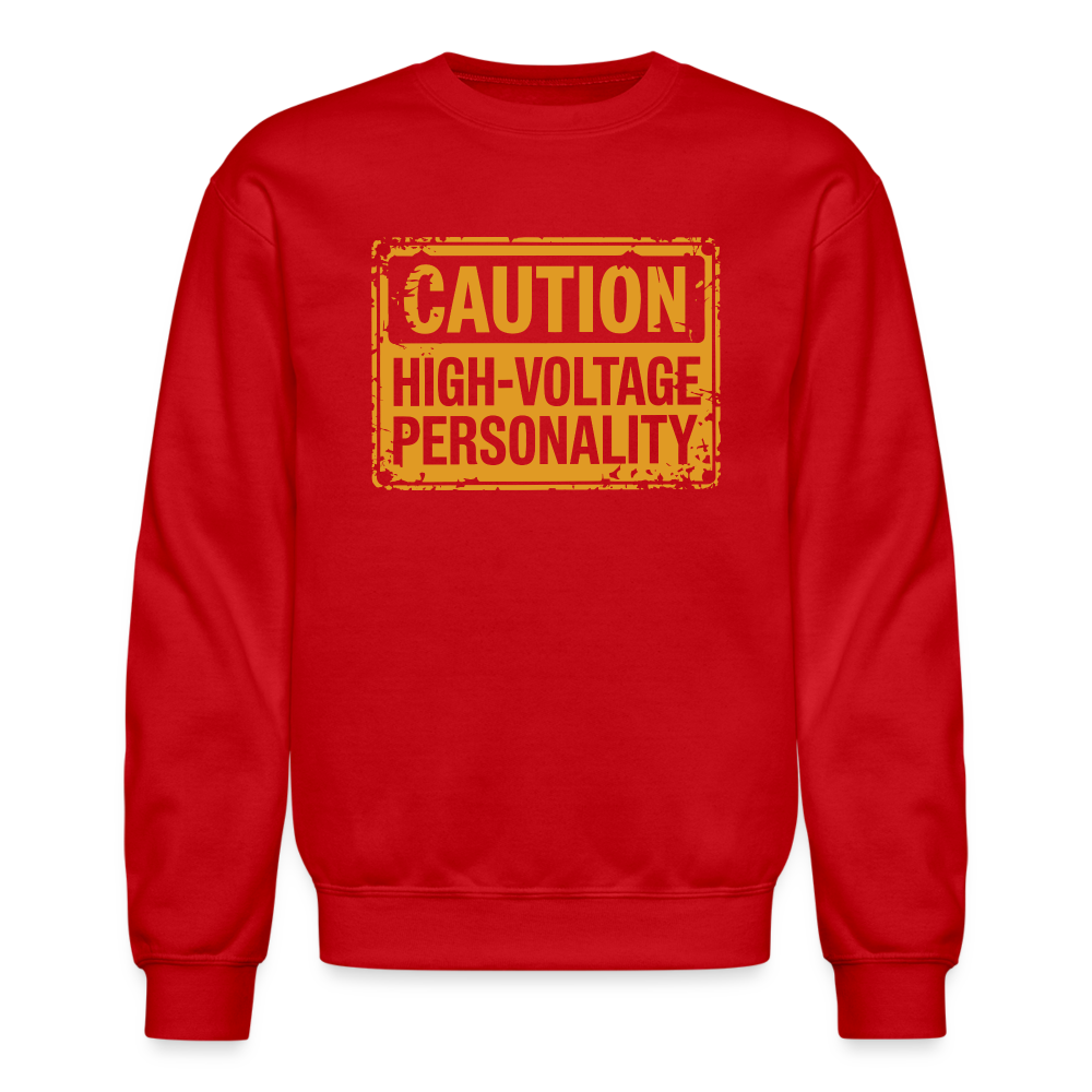 Caution High Voltage Personality Sweatshirt - red