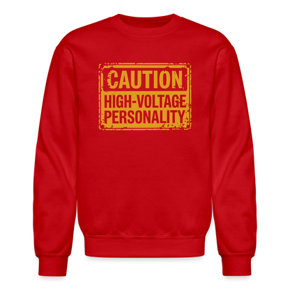 Caution High Voltage Personality Sweatshirt - red