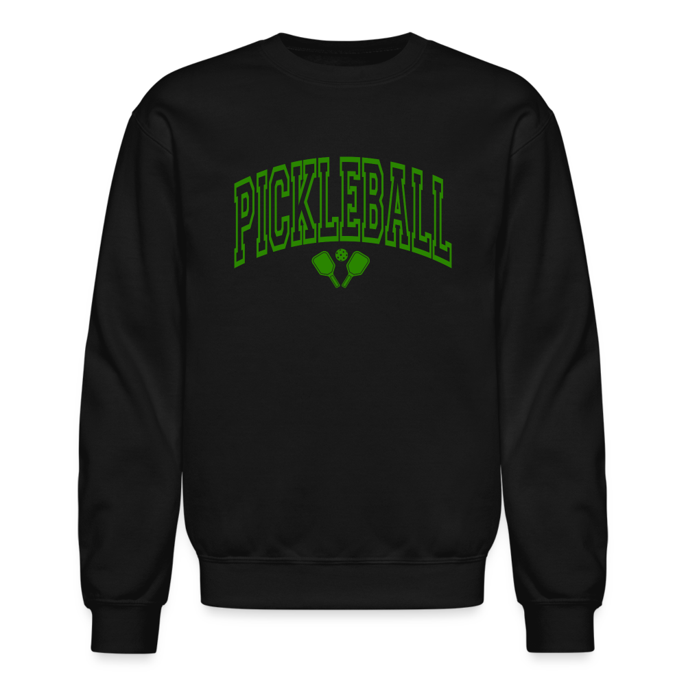 Pickleball Sweatshirt (Arched Green Letters) - black