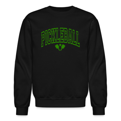 Pickleball Sweatshirt (Arched Green Letters) - black