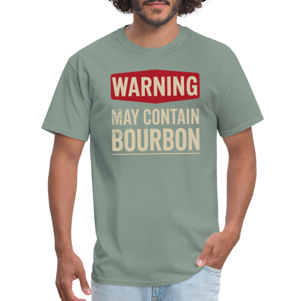 Warning May Contain Bourbon T-Shirt - sage