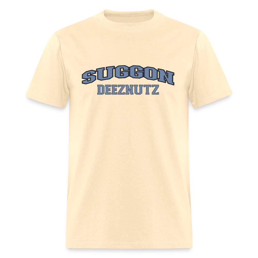 Suggon Deeznutz T-Shirt (in Blue Ball Colors - Funny Sexual Humor) Color: natural