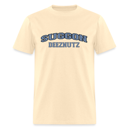 Suggon Deeznutz T-Shirt (in Blue Ball Colors - Funny Sexual Humor) Color: natural