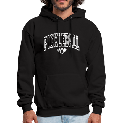 Pickleball Hoodie (Arched White Letters) - black