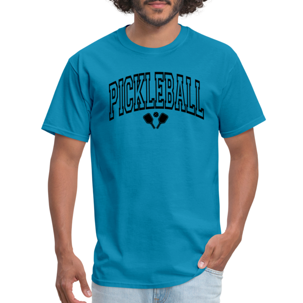 Pickleball T-Shirt (Arched Black Letters) - turquoise