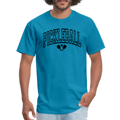 Pickleball T-Shirt (Arched Black Letters) - turquoise