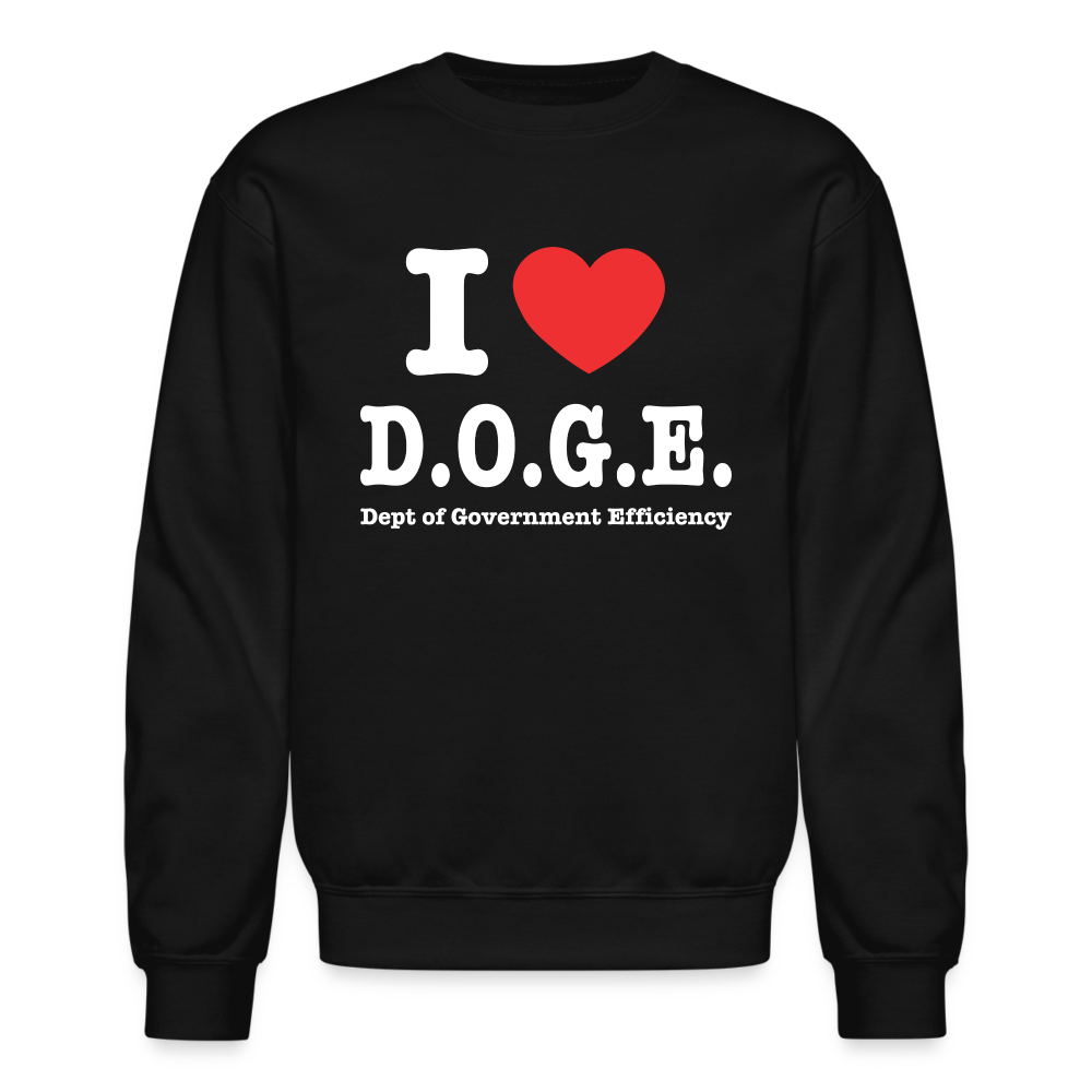 I Heart D.O.G.E (I Love Dept of Government Efficiency) Sweatshirt - black