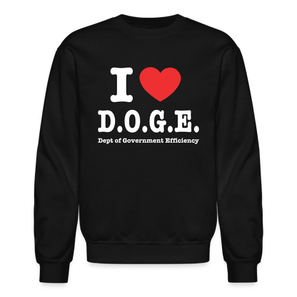 I Heart D.O.G.E (I Love Dept of Government Efficiency) Sweatshirt - black