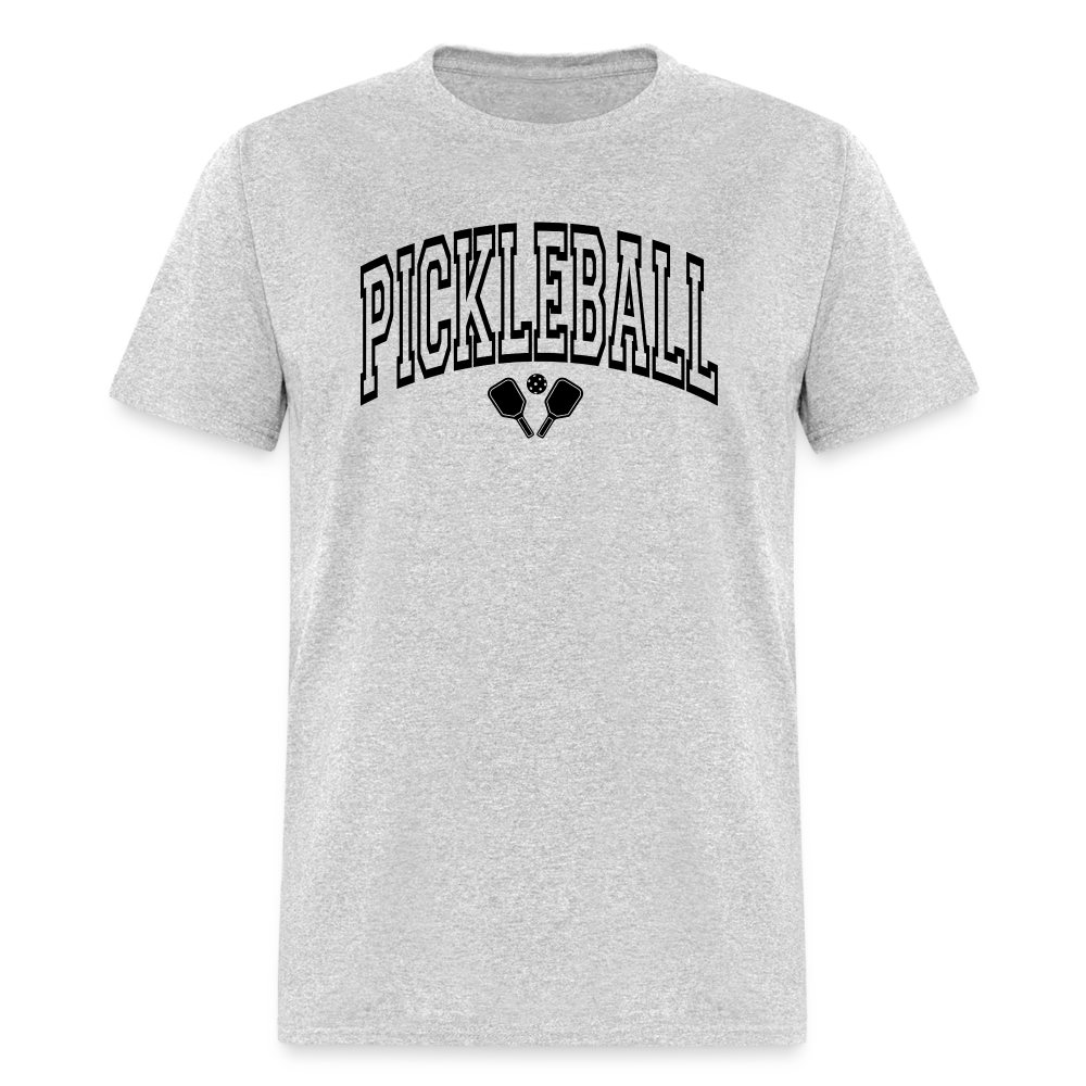 Pickleball T-Shirt (Arched Black Letters) - heather gray