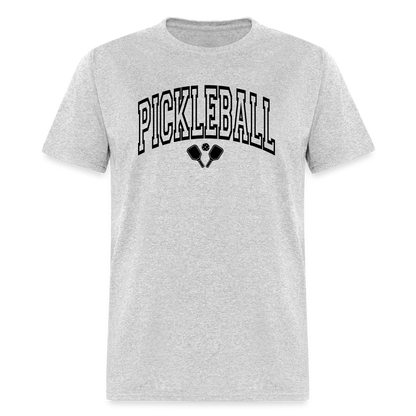 Pickleball T-Shirt (Arched Black Letters) - heather gray