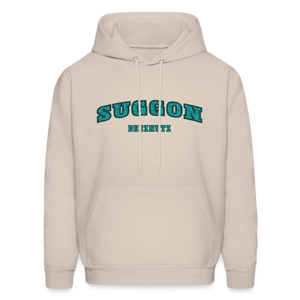 Suggon Deeznutz Hoodie (Funny Adult Humor) Color: Sand