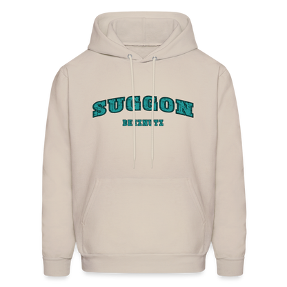 Suggon Deeznutz Hoodie (Funny Adult Humor) Color: Sand