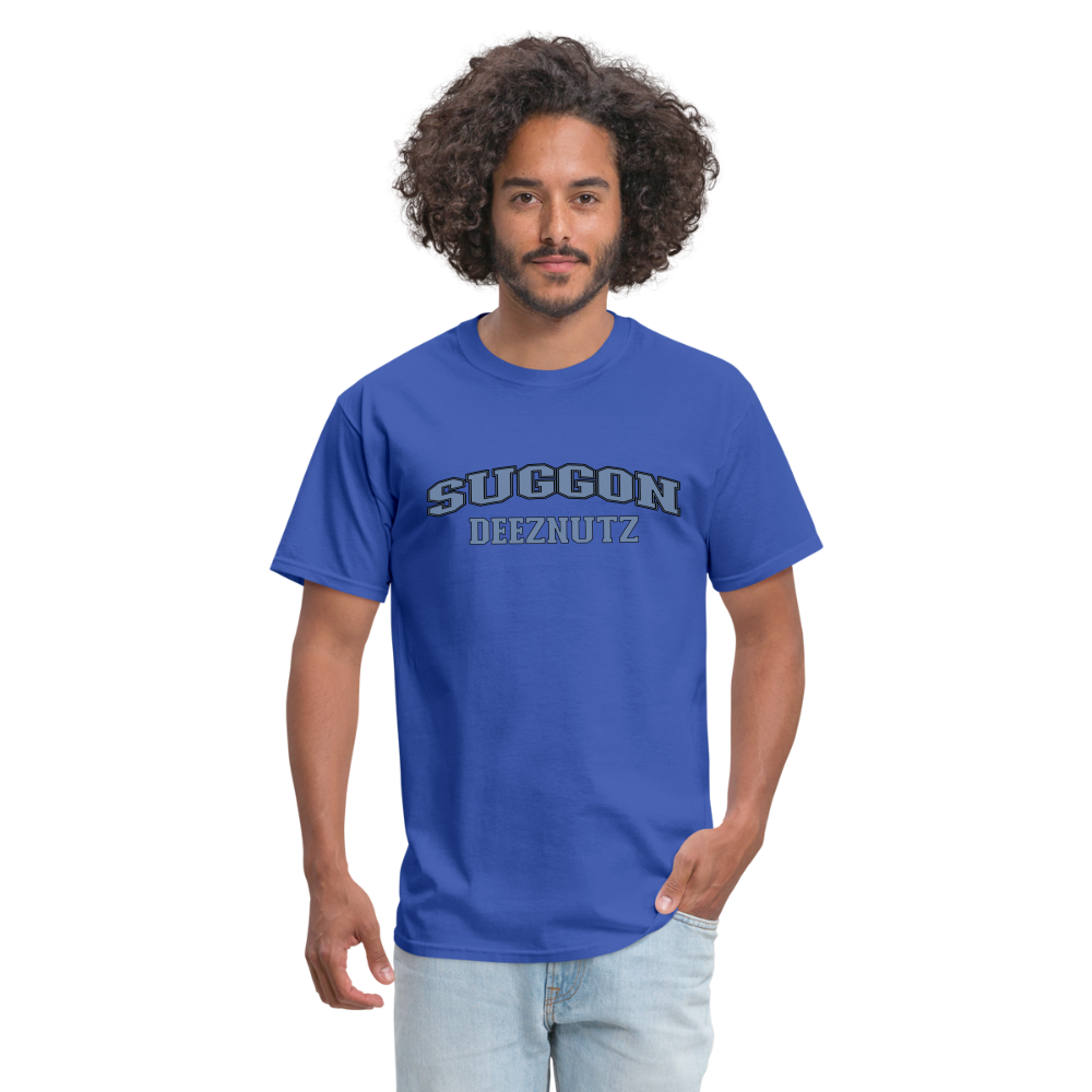 Suggon Deeznutz T-Shirt (in Blue Ball Colors - Funny Sexual Humor) Color: black