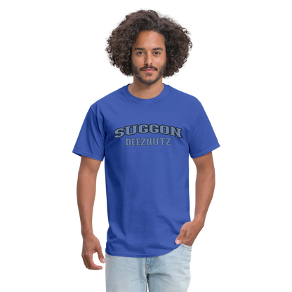 Suggon Deeznutz T-Shirt (in Blue Ball Colors - Funny Sexual Humor) Color: black