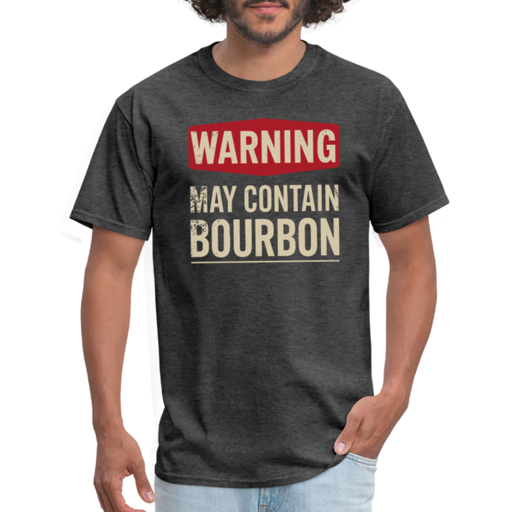 Warning May Contain Bourbon T-Shirt - heather black