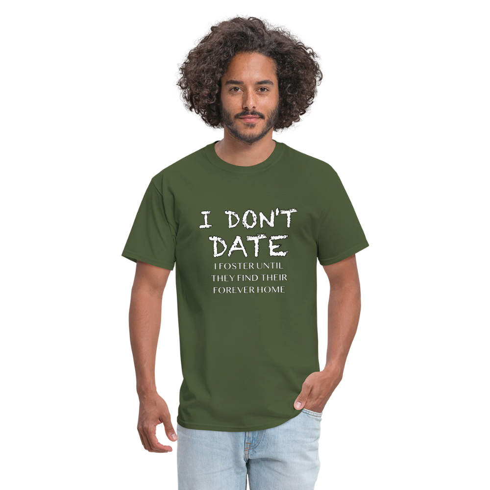 I Don't Date I Foster T-Shirt (Funny Humor Graphic Tee for Singles) Color: royal blue