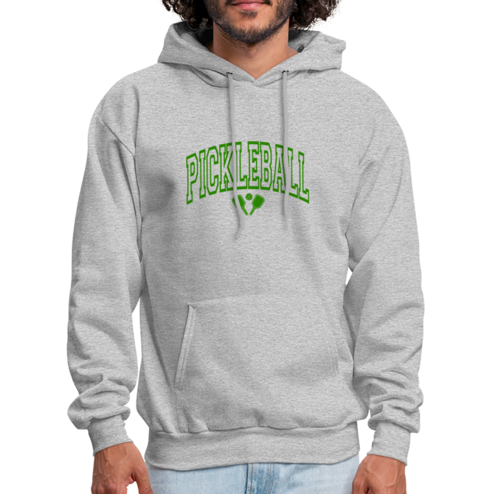 Pickleball Hoodie (Arched Green Letters) - heather gray