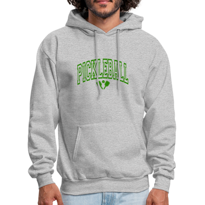 Pickleball Hoodie (Arched Green Letters) - heather gray