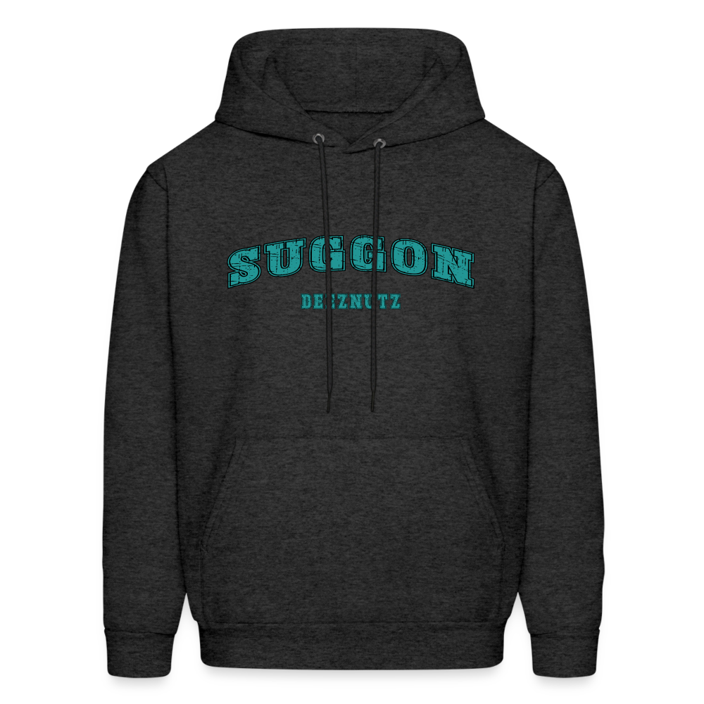 Suggon Deeznutz Hoodie (Funny Adult Humor) Color: charcoal grey