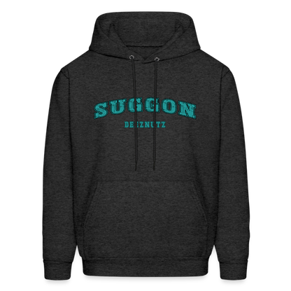 Suggon Deeznutz Hoodie (Funny Adult Humor) Color: charcoal grey