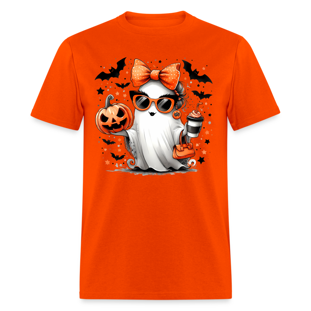 Cute Halloween Mom Ghost T-Shirt Color: orange