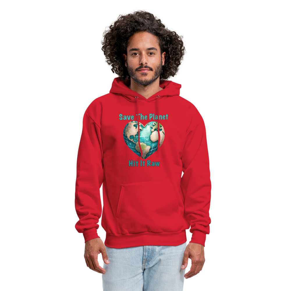 Save The Planet Hit It Raw Hoodie (Fun Environmental Awareness) Color: forest green