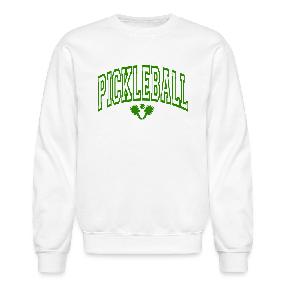 Pickleball Sweatshirt (Arched Green Letters) - white