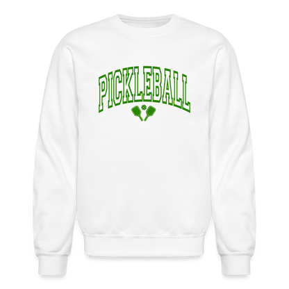 Pickleball Sweatshirt (Arched Green Letters) - white