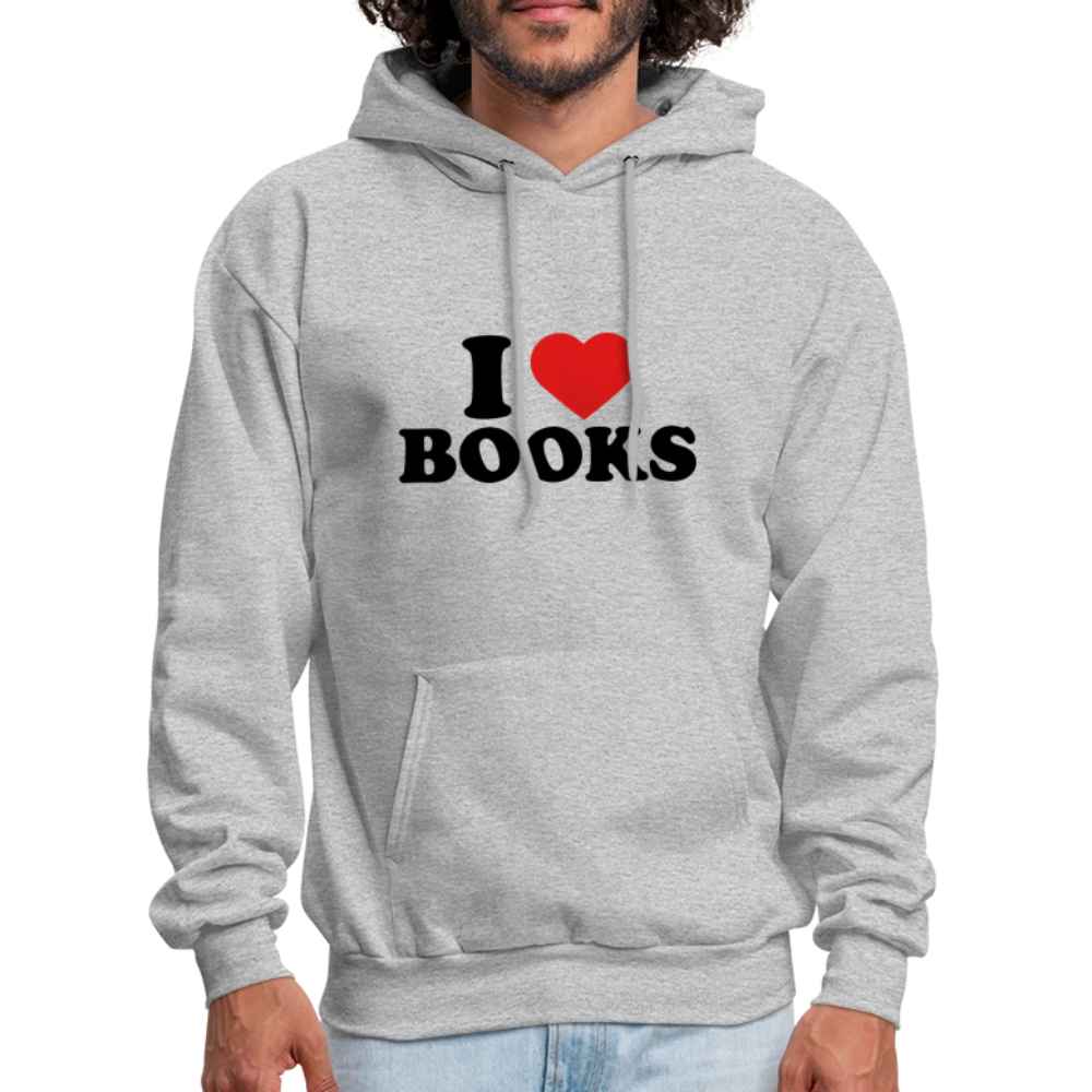 I Heart Books (I Love Books) Hoodie - heather gray