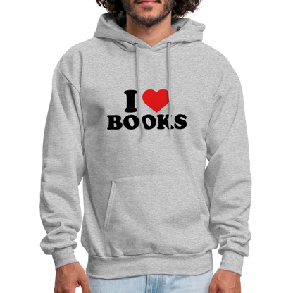 I Heart Books (I Love Books) Hoodie - heather gray