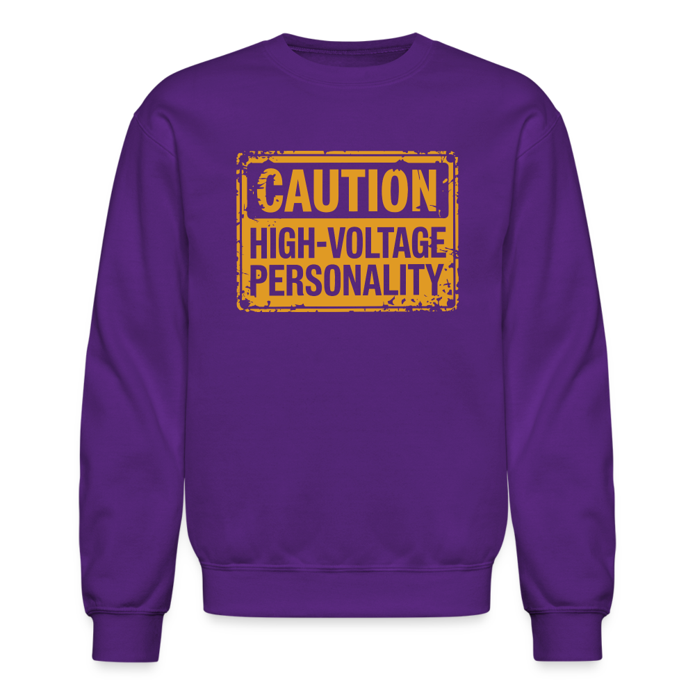 Caution High Voltage Personality Sweatshirt - purple