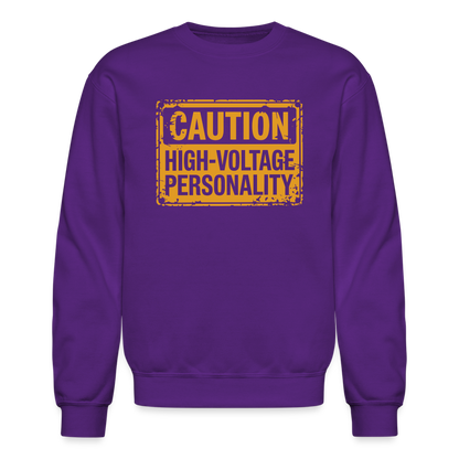 Caution High Voltage Personality Sweatshirt - purple