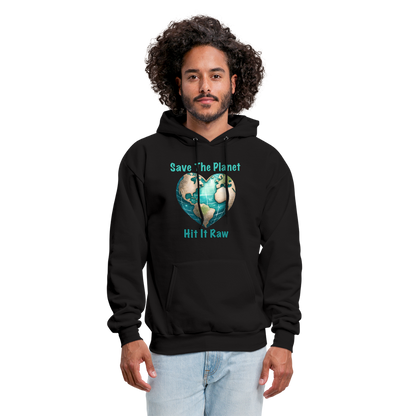 Save The Planet Hit It Raw Hoodie (Fun Environmental Awareness) Color: forest green