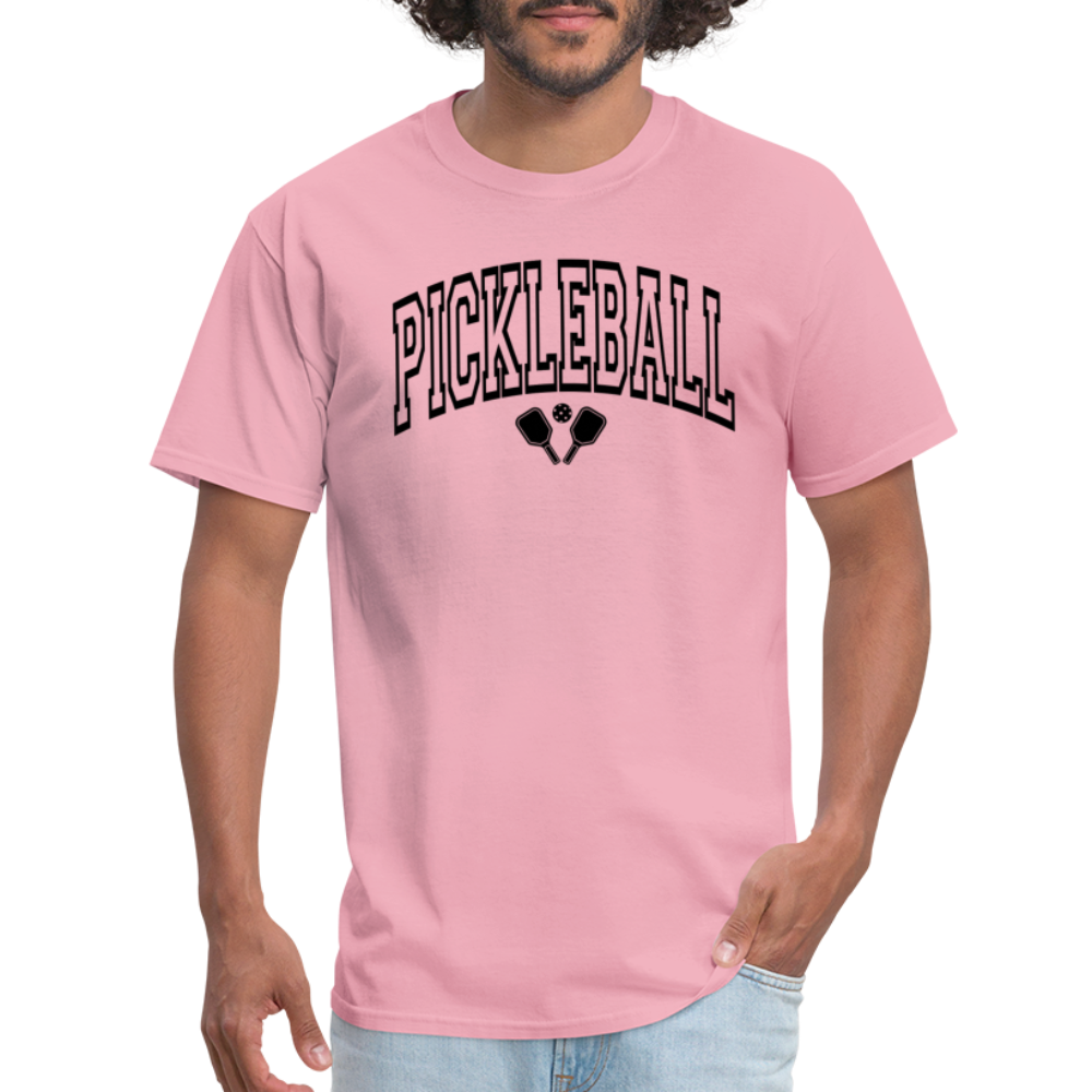 Pickleball T-Shirt (Arched Black Letters) - pink