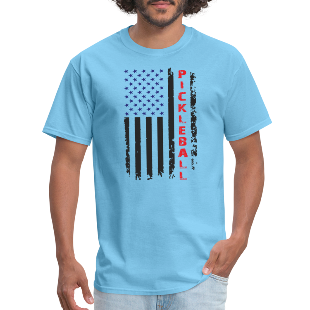 Pickleball Flag T-Shirt - aquatic blue