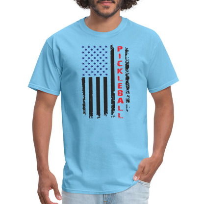 Pickleball Flag T-Shirt - aquatic blue